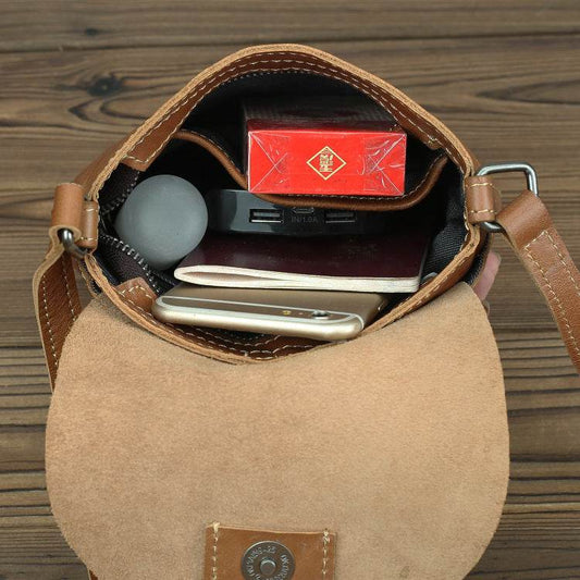 Retro Simple Leather Crossbody Bag For Women - Mubimart