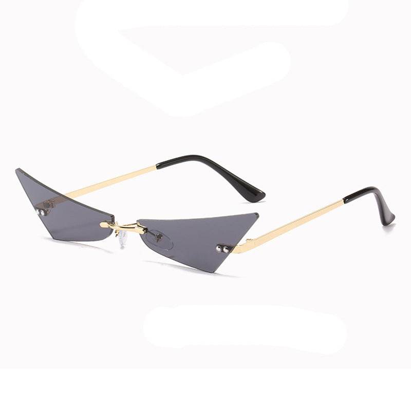 Trendy Men And Women Sun Glasses Retro Triangle European And American Cat Eye Disco Instafamous Sunglasses - Mubimart