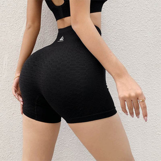Biker Shorts For Women High Wais Stripe Gym Running Shorts - Mubimart