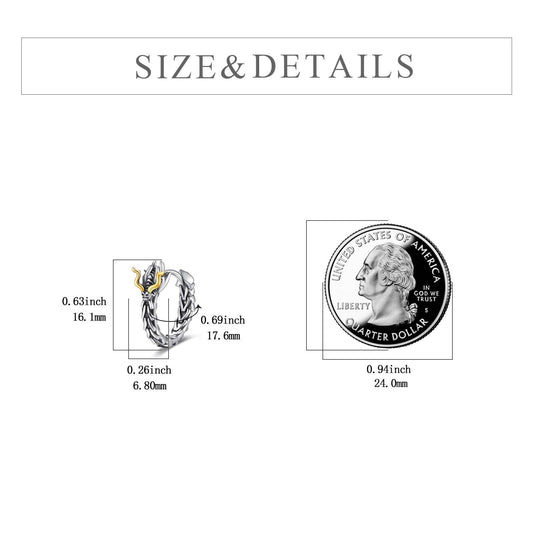 Sterling Silver Dragon Hoop Huggie Earrings Jewelry Gifts for Men - Mubimart