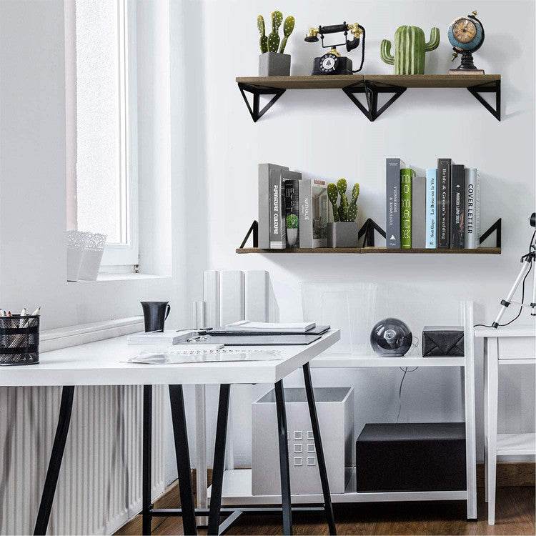 Floating Shelf Bracket Wall-mounted, Antique Wood Wall-mounted Shelf - Mubimart