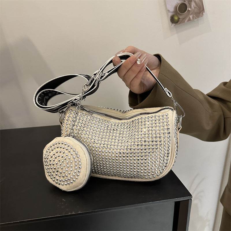 Rhinestone Shoulder Bag With Small Purse Fashion Party Underarm Crossbody Bag For Women Luxury Designer Bags - Mubimart