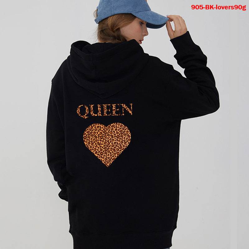 Women Hoodies King Queen Printed Sweatshirt Lovers - Mubimart