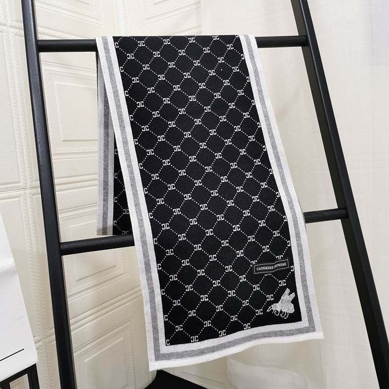 Spring-autumn-winter Knitted Scarf Men Dongdaemun Korean Youth Art - Mubimart