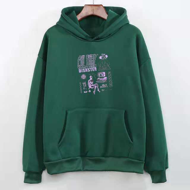 Dames Fluwelen Verdikte Losse Hoodies Sweatshirt