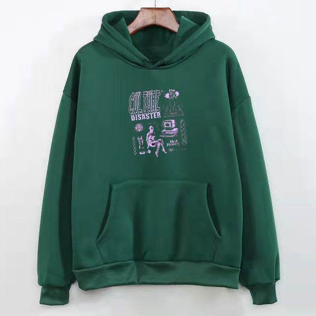 Women's Velvet Thickened Loose Hoodies Sweatshirt - Mubimart