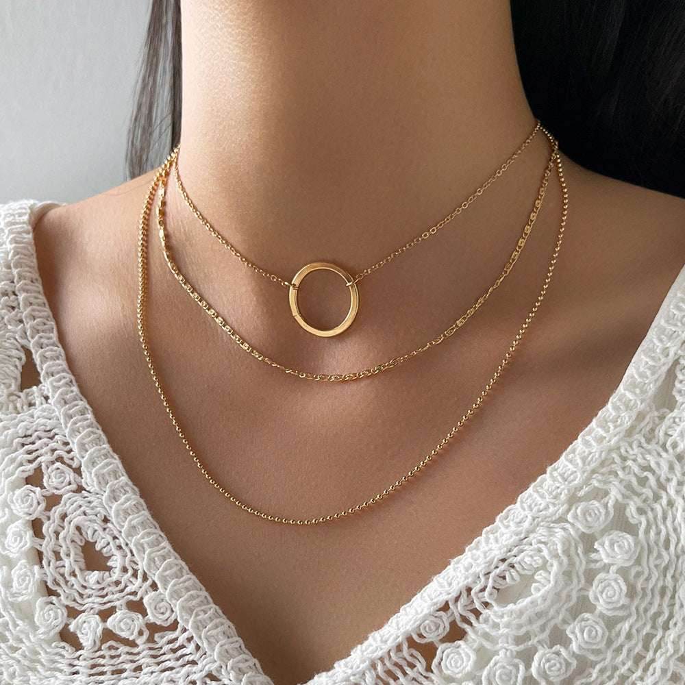 Circle Necklace Clavicle Chain Necklace Women - Mubimart