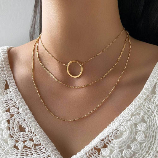Circle Necklace Clavicle Chain Necklace Women - Mubimart
