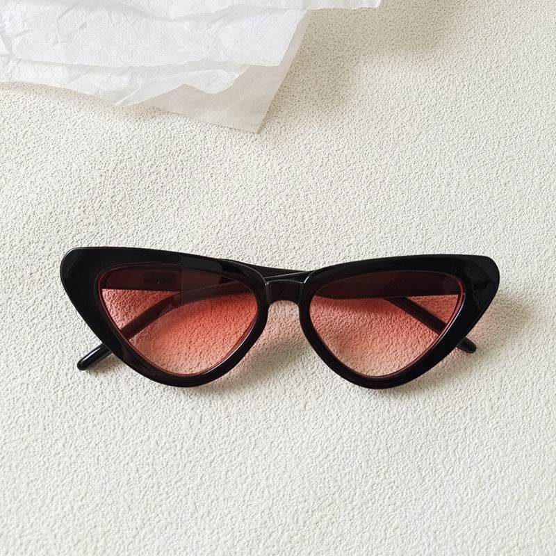 Retro Personalized Cat Eye Sunglasses Round Face High-grade Red Style Plain Face Personalized Glasses - Mubimart