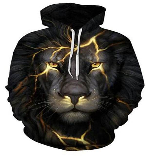 Hoodies For Men Cool Animal Print Street Trend - Mubimart