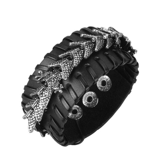 Creative COW Leather Alloy Faucet Bracelet Couples Bracelet Men - Mubimart