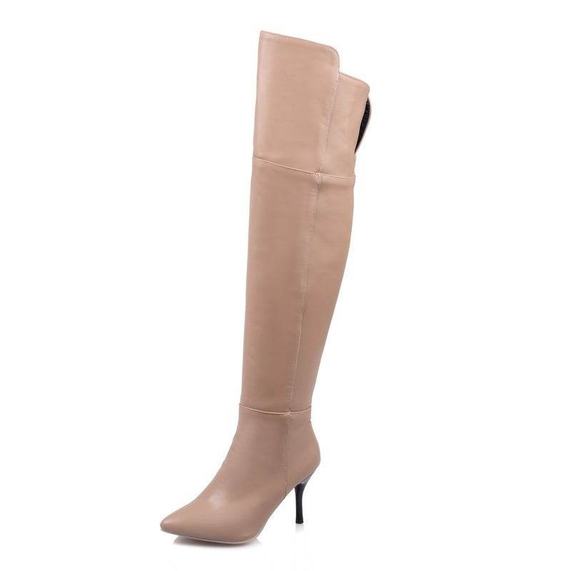 Zip Stiletto Ladies Over-the-knee Boots - Mubimart