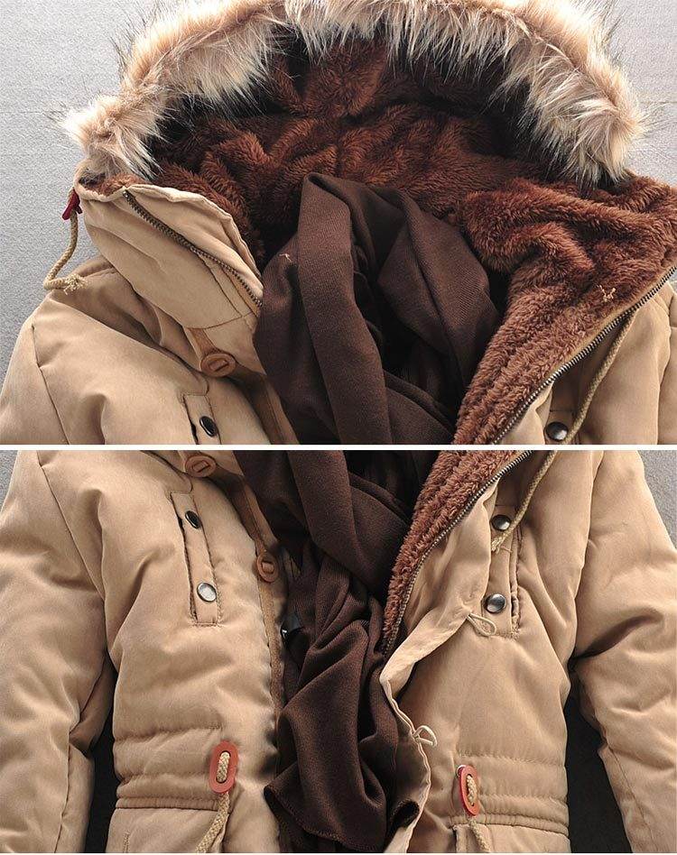 Men Winter Coat Lamb Wool Liner Thick Padded Jacket Men's Cotton Coat - Mubimart