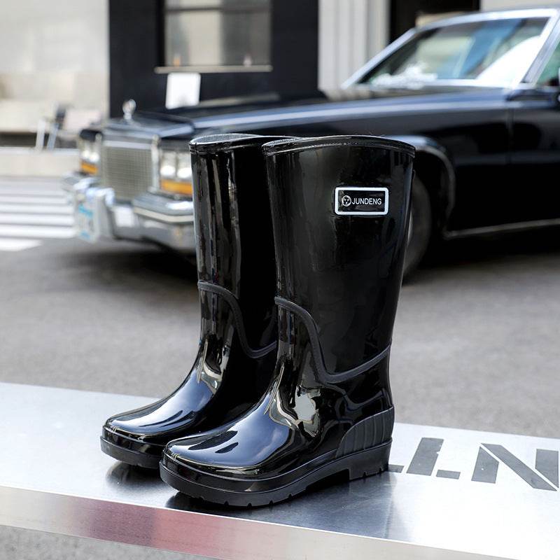 Adult High-top Women's Rain Boots Non-slip Waterproof Kitchen Work PVC Water Shoes Women - Mubimart