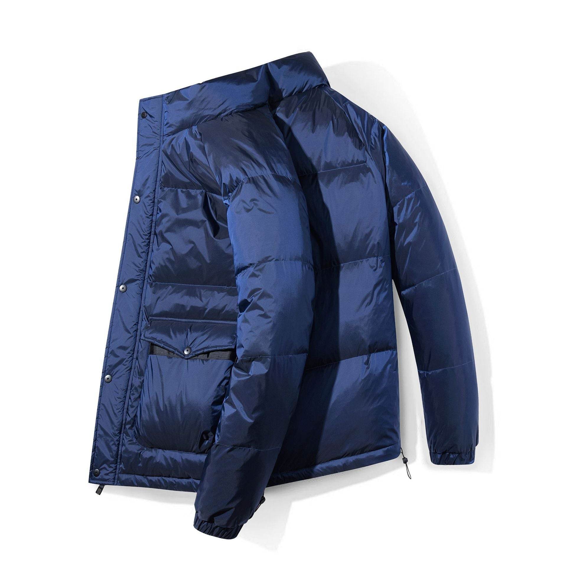 Large Size Winter White Duck Down Casual Padded Jacket - Mubimart