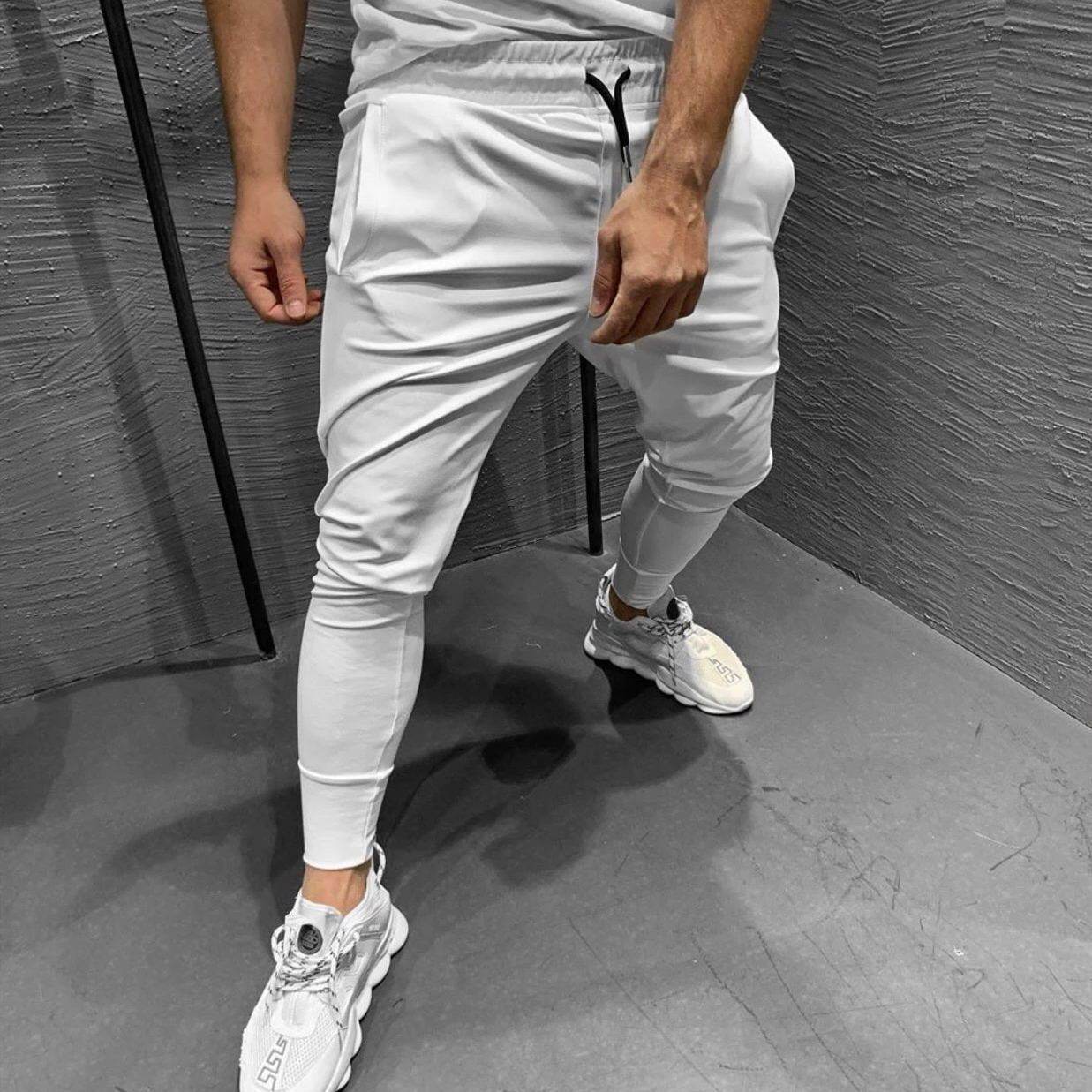 Men's Jogger Pants Muscle Workout Casual Slim-fit Stretch Running - Mubimart