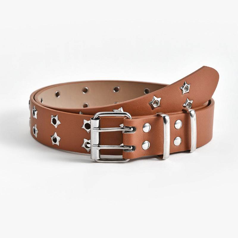 Women's Fashion Stars Decorative Double-row Belts - Mubimart