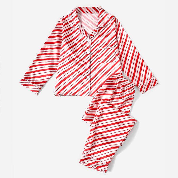 Christmas Family Parent-child Striped Pajamas Housewear Suit - Mubimart