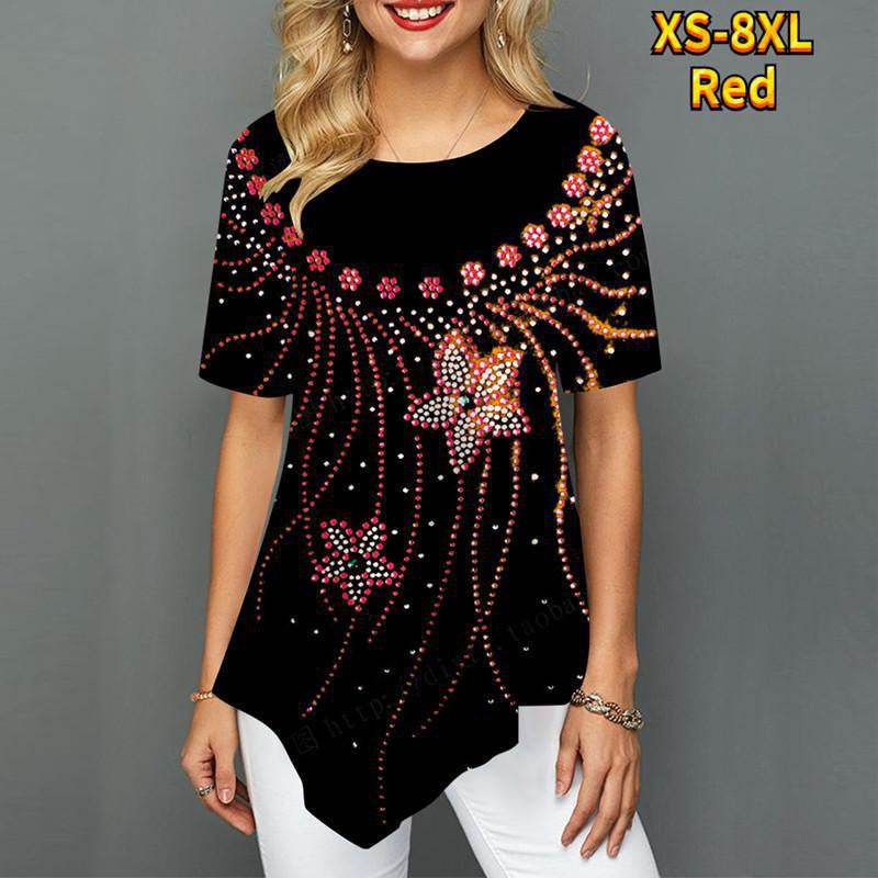 Printed Shirt Loose T-shirt Plus Size Shirt - Mubimart