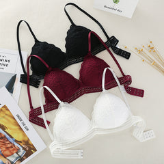 Women's French Lace Wireless Bra - Mubimart -  