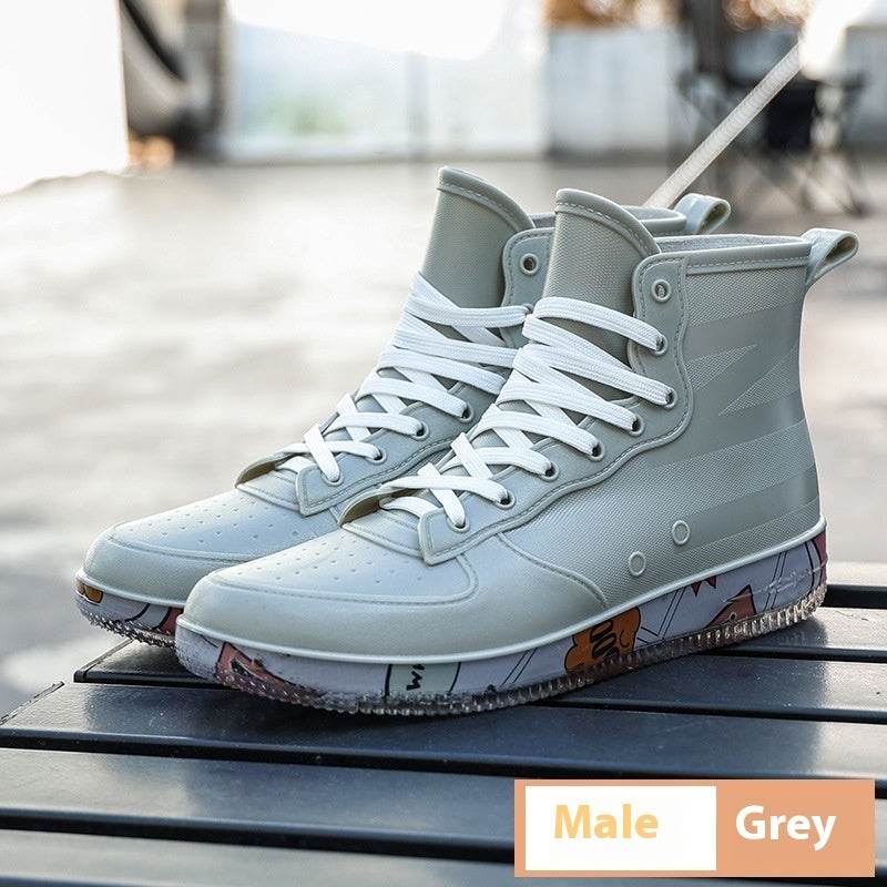 Low-top Couple Rain Boots Short Non-slip Men's And Women's Rain Boots - Mubimart