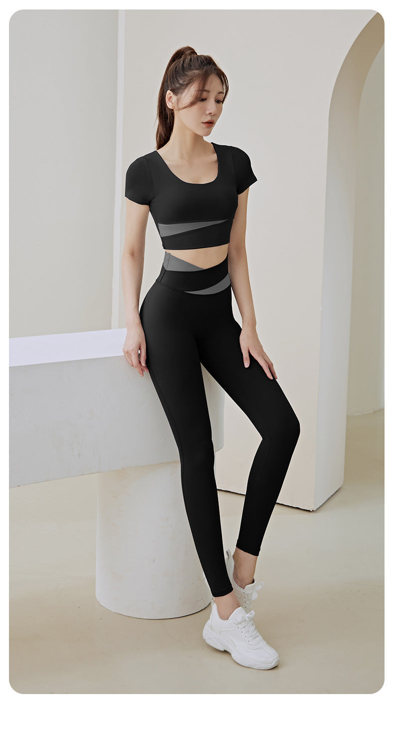 Women's One-piece Chest Pad Top Pants Workout Clothes Suit - Mubimart -  