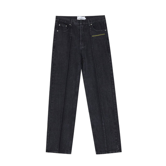 Deconstructing Stitching Straight Jeans For Women - Mubimart