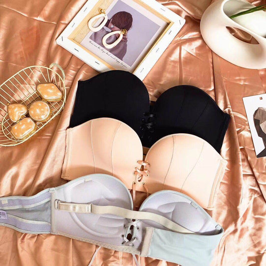 Cross Back Push Up Bra Without Wire - Mubimart