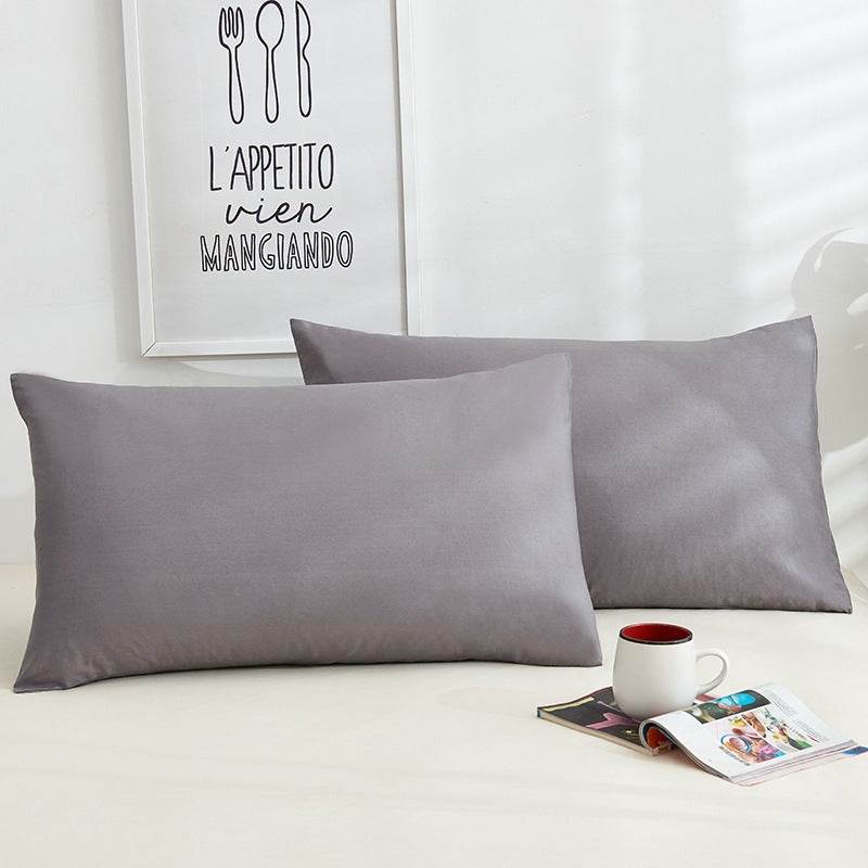 Pure Color Cotton Pillowcases A Pair Of Hotel Hotel Cotton 48X74CM - Mubimart