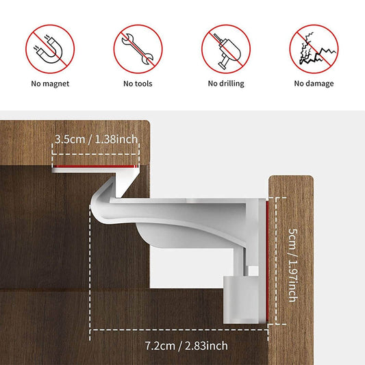 Children's Invisible Cabinet Door Safety Lock - Mubimart