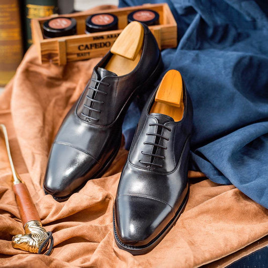 Hanmce Oxford Shoes Fashion Genuine Leather Breathable - Mubimart