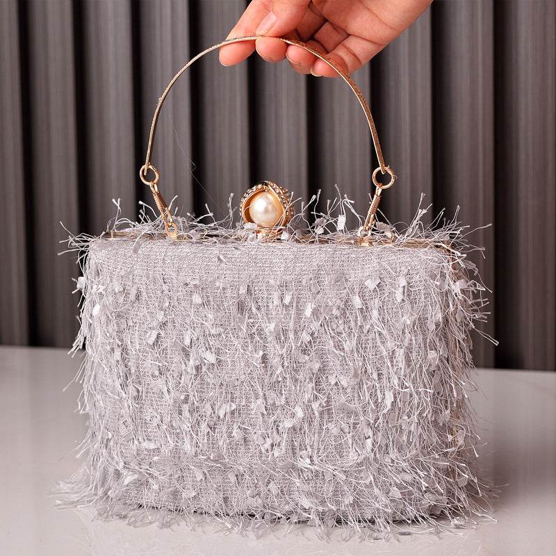 Tassel Handbags Women Dress Party Evening Bag Fashion Luxury Designer Square Bags Crossbody Shoulder Bag Ladies - Mubimart