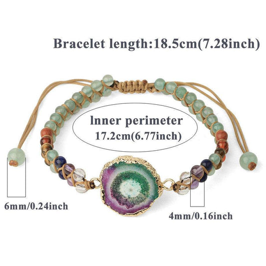 Agate Natural Crystal Beaded Braided Yoga Bracelet For Women - Mubimart