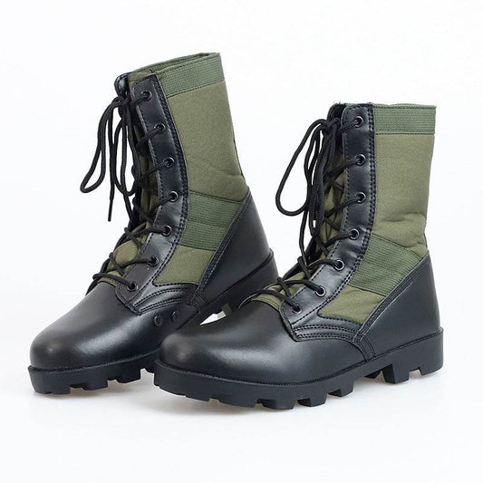 Non-slip Wear-resistant Camouflage Desert Outdoor Hiking Military Boots Combat Men's High-top Combat Boots - Mubimart