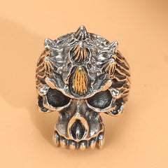 Open Personalized Skull Ring For Men