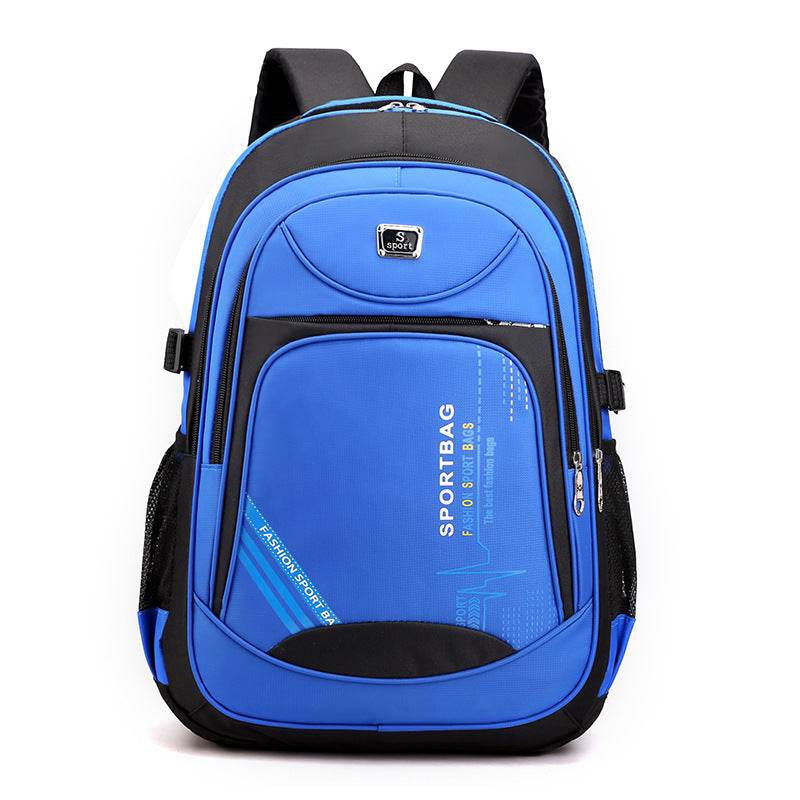 Mens Backpack Fashion Travel Computer College Student Bag Solid Color College Student Bag - Mubimart
