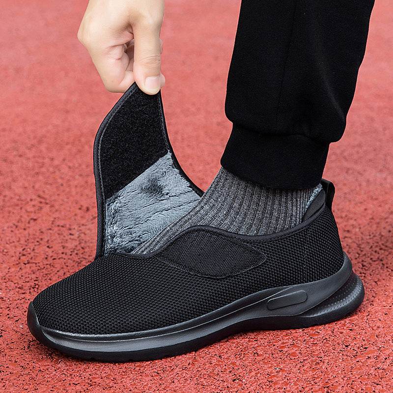 Winter Fleece-lined Casual Sneaker Men And Women Insulated Cotton-padded Shoes - Mubimart