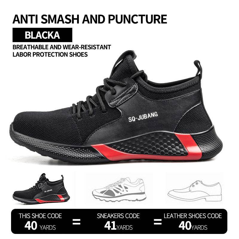 Men's Steel Toe Anti-smash And Anti-puncture Safety Shoes - Mubimart