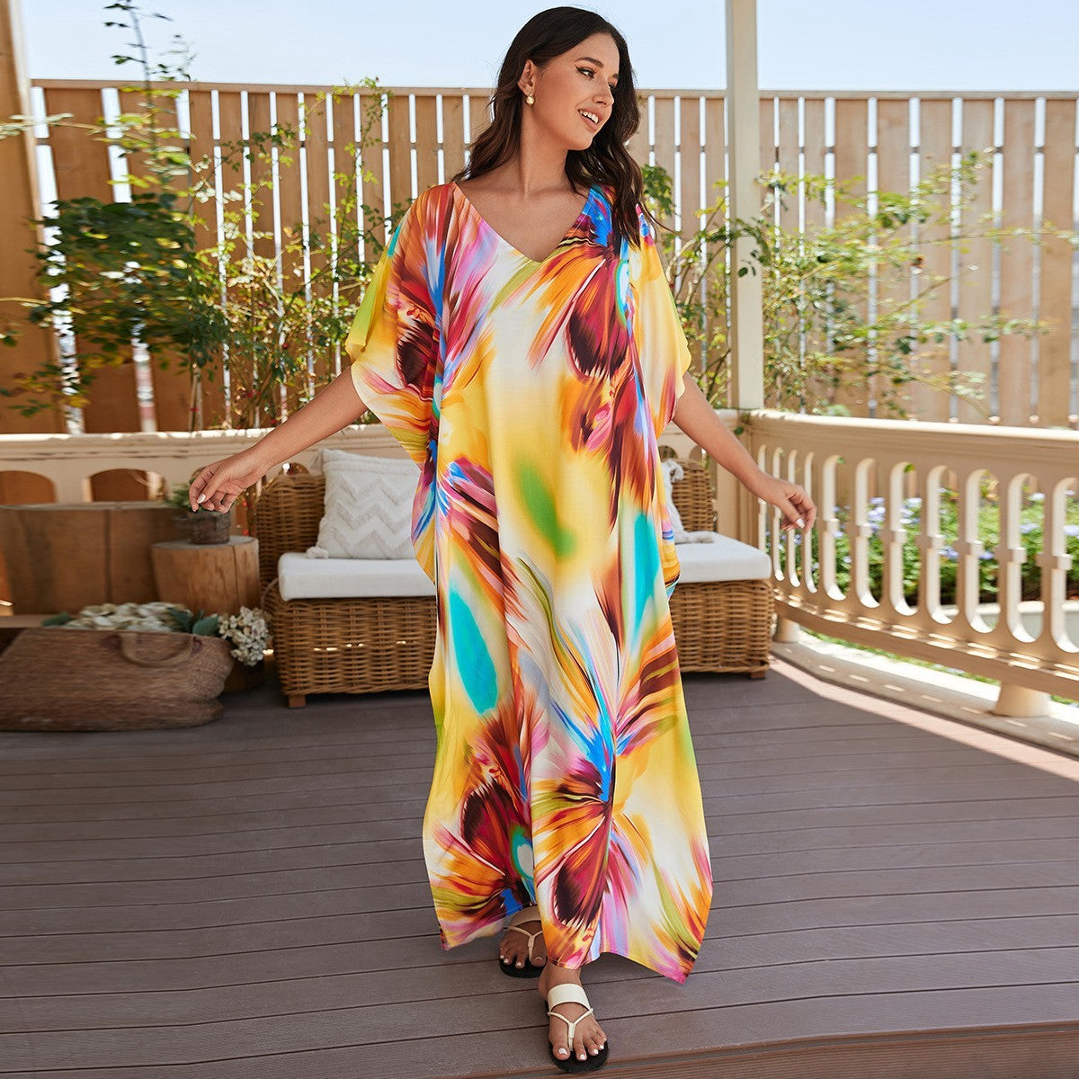 Plus Size Robe Blouse Beach Bikini Vacation Coat Dress Women - Mubimart -  