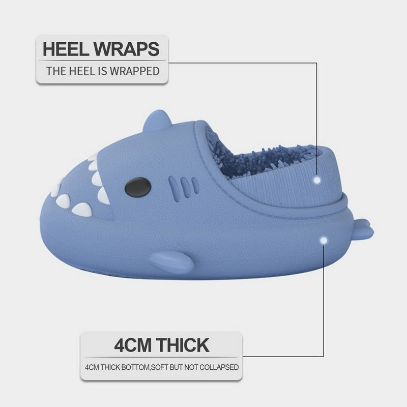 Waterproof Gradient Shark Cotton Slipper - Mubimart -  