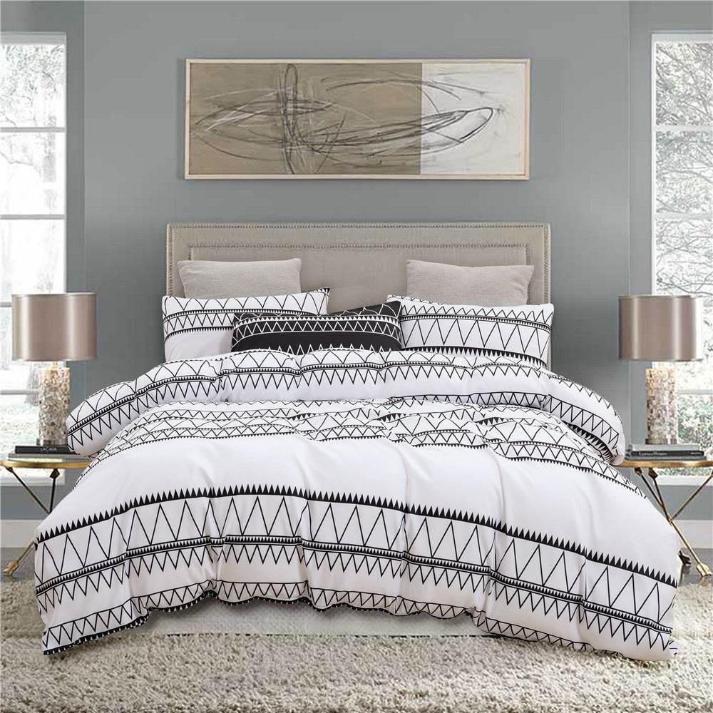 Home Textile Printing Brushed Bedding Suit 1 Bed Cover 2 Pillowcases - Mubimart