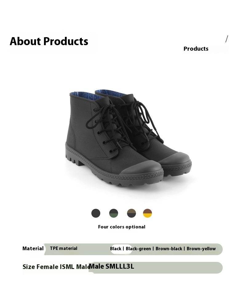 Rain Waterproof Rubber Short Boots - Mubimart