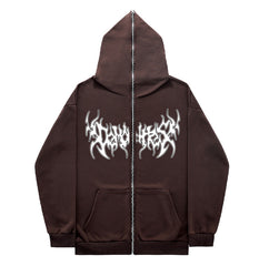 Personalized All-matching Loose Casual Zipper Hoodie