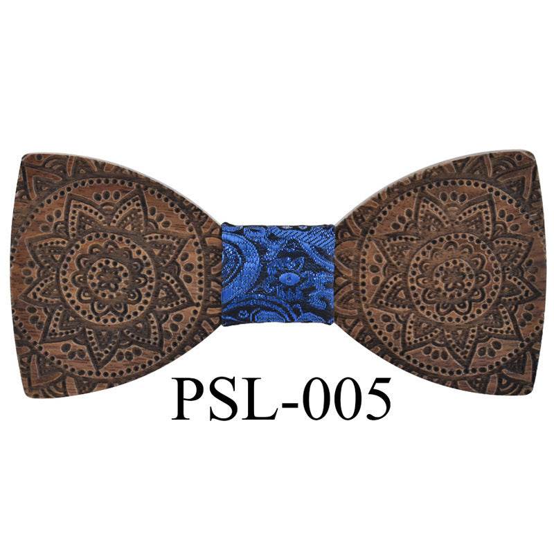 Fashion Suit Wedding Printed Bow Tie Wooden Bow Tie - Mubimart