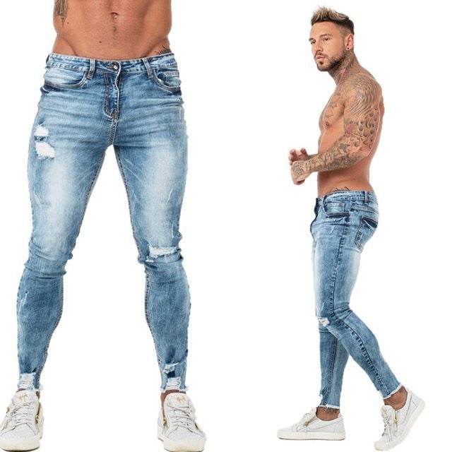 Patchwork Pants Jeans Men's Fit - Mubimart