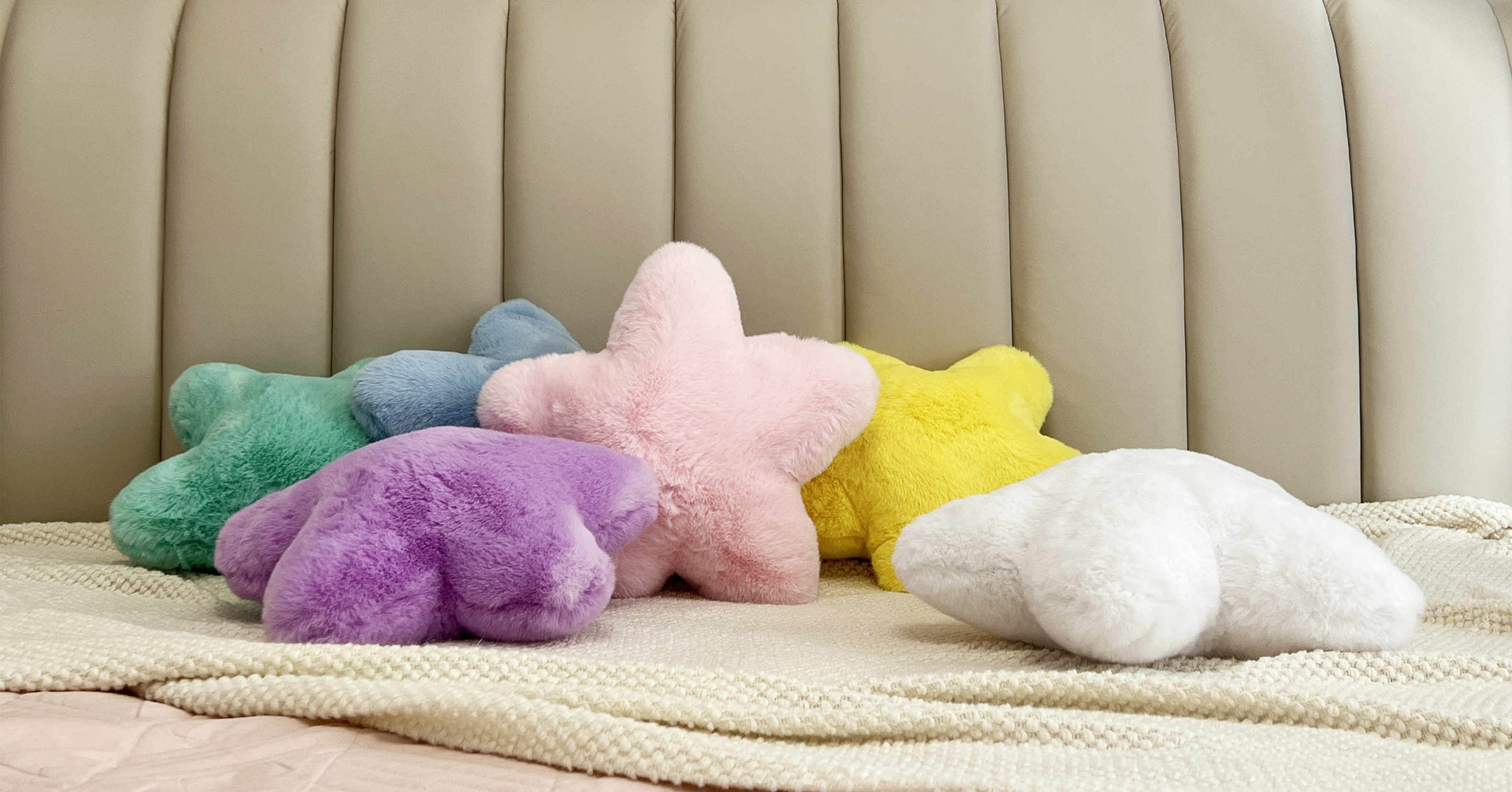 Star Pillow, Decorative Throw Pillows For Bed Couch, 15in Star Shaped Pillow Plush Floor Cushions Room Decor Pillow With Soft Faux Rabbit Fur For Sofa Bedroom Living Room - Mubimart