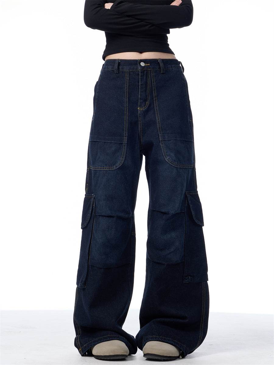 American Vintage Crumpled Cargo Jeans - Mubimart