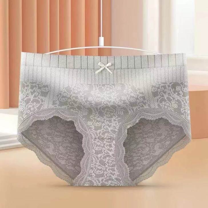 Plus Size Briefs Lace Mid Waist Women Shaping - Mubimart