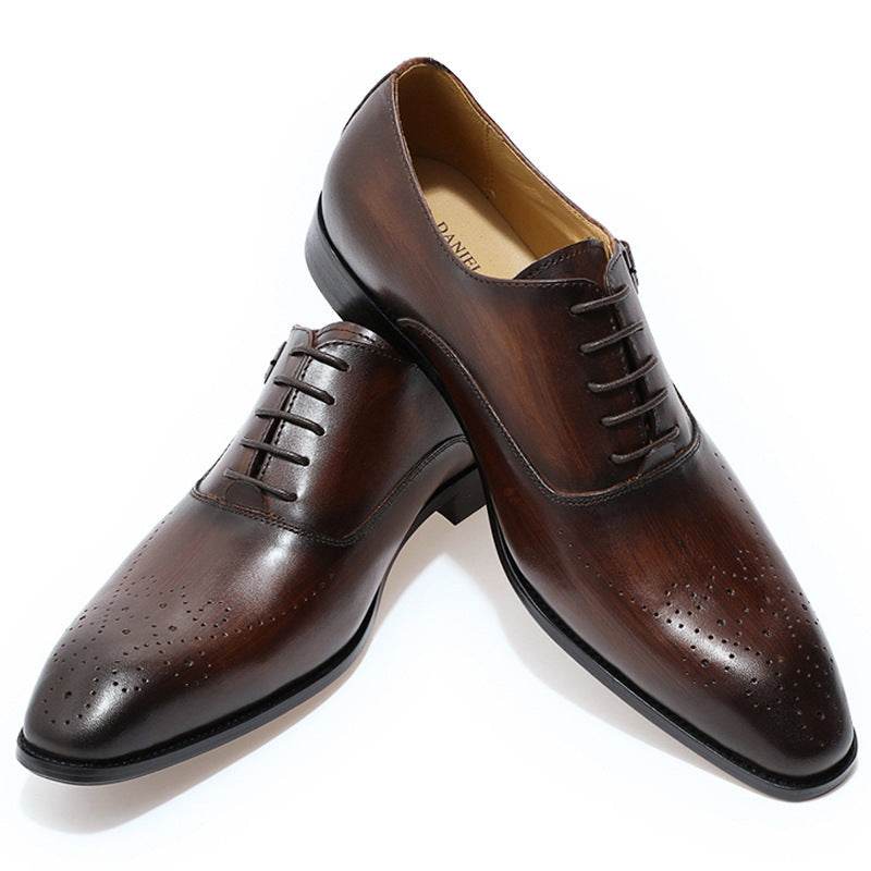 Men's Business Oxford Leather Shoes - Mubimart