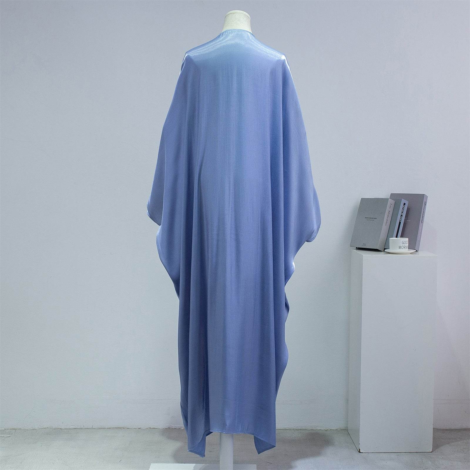 Fashion Casual Bright Silk Cardigan Plus Size Robe Batwing Sleeve - Mubimart